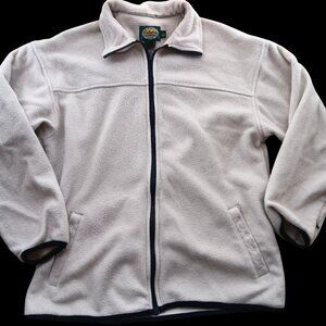 Vintage Small Cabelas Full-Zip Fleece Jacket Women's 1990's Cream/Ivory